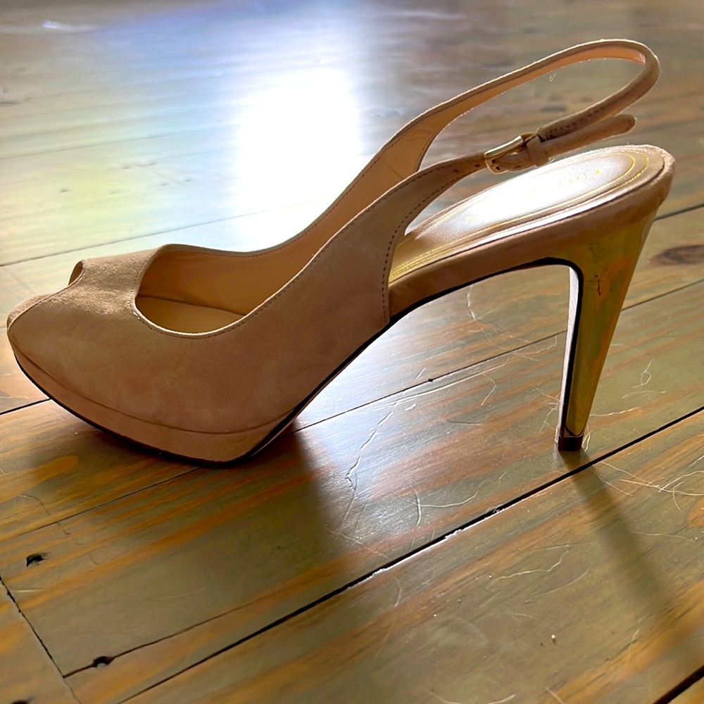 Brand New Cole Haan Pumps-  color is a creamy tan with a beautiful gold heel.